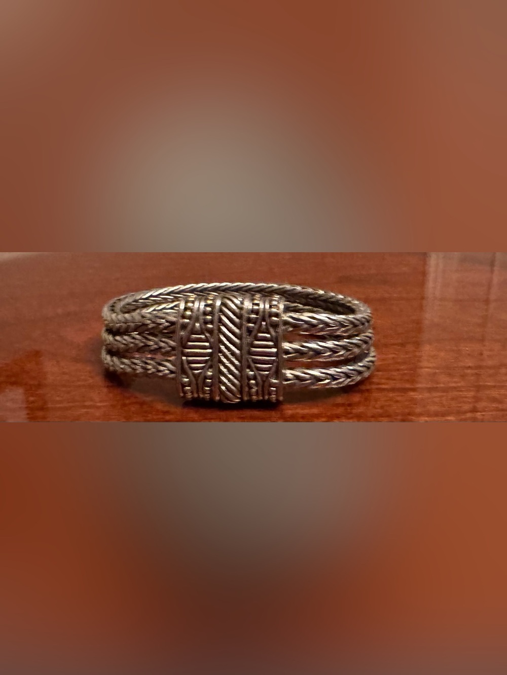 Chico's Silver-Tone Braided Metal Cuff Bracelet